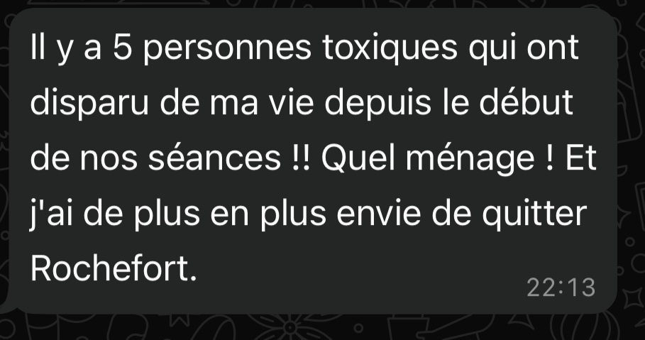 message d'une cliente