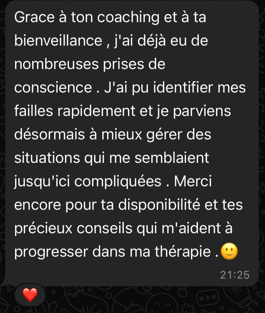 message d'une cliente