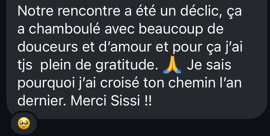 message d'une cliente
